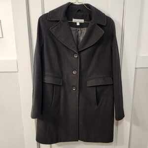 Liz Claiborne Black Wool Blend Pea Coat Size XL